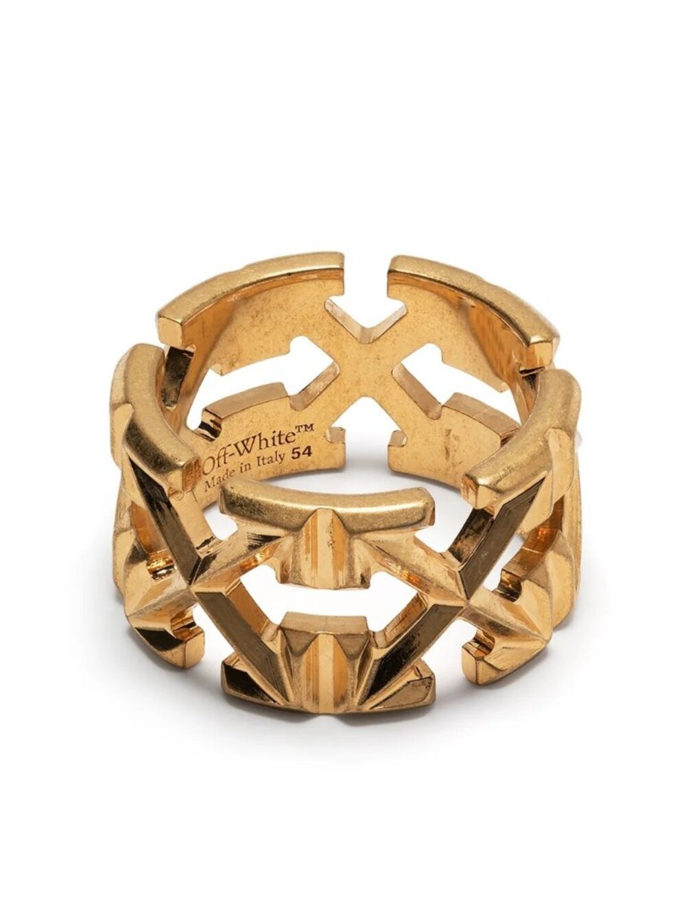 Off-White Geometric Gold Ring